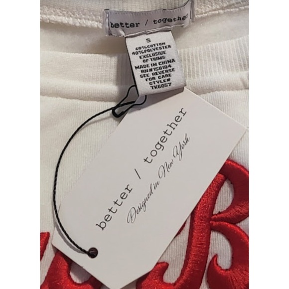 Better Together 2 pc set  Sweatshirt Grey Heart Breaker /white Ciao Bella size S - Picture 7 of 7